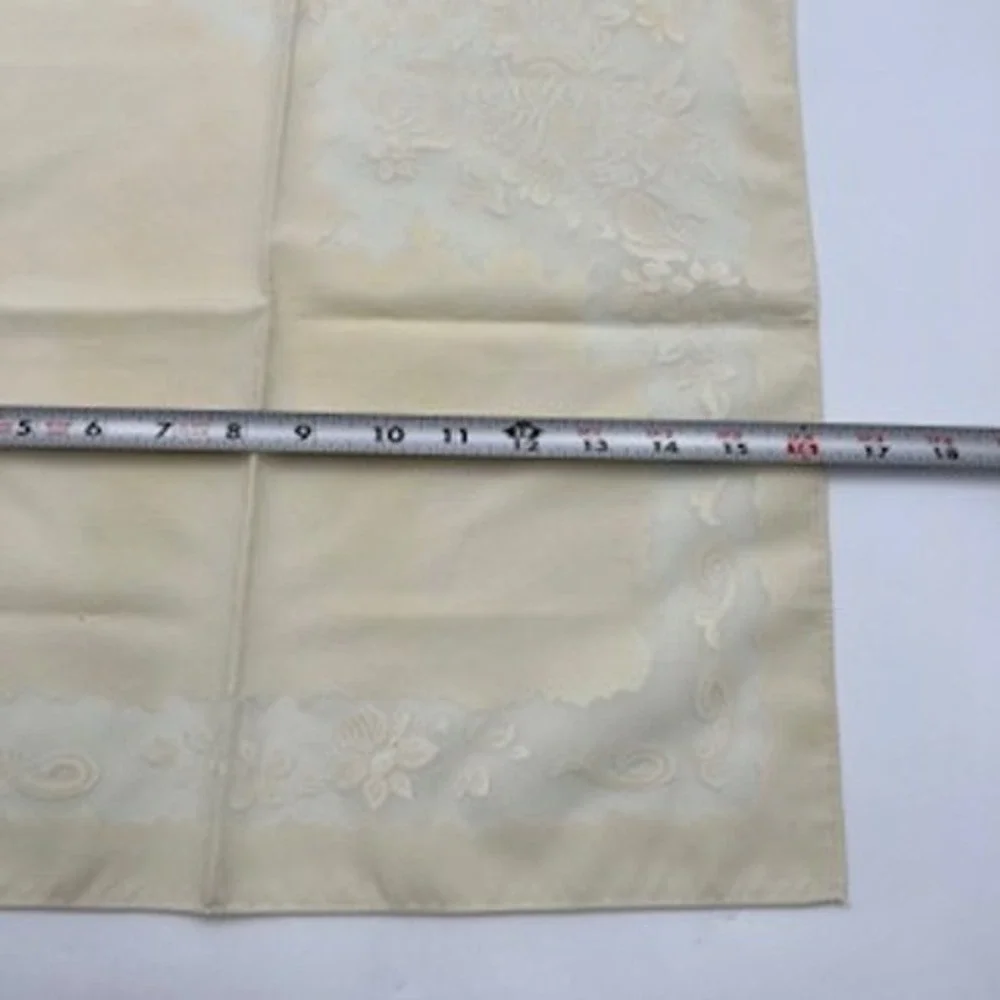 Vintage Cream Floral Damask Napkins‎ Set of 13 Sheer Organza Detail